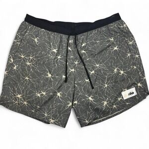 Nike Mens XL Stride D.Y.E. Running Shorts 7" Grey Neon Orange Pocket Lightweight